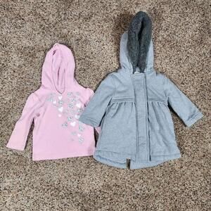Crazy 8 18-24 Month Children's Grey Coat and Pink Hoodie Shirt Set